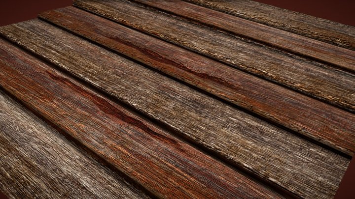 Wooden Wall 3D Model