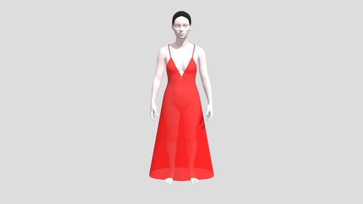 Vestido de cetim 3D Model