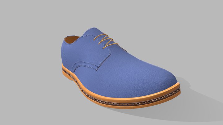 Men Shoe Suede Leather 3D Model