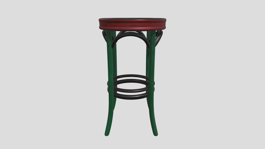 Wooden Stool Wicker Weave