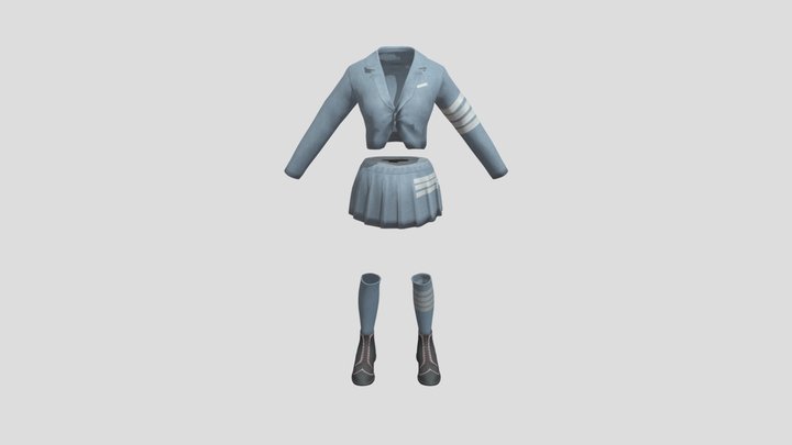 girl office for game 3D Model