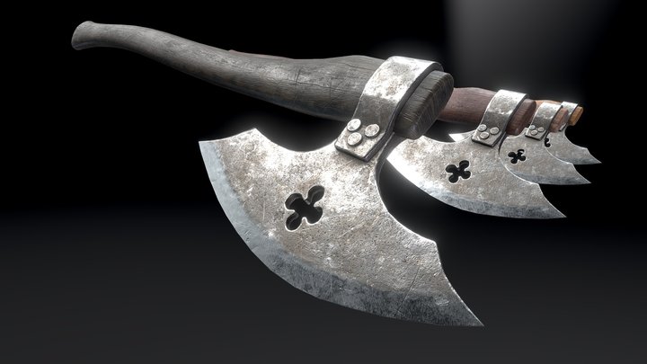 Medieval Battle Axe 01 3D Model
