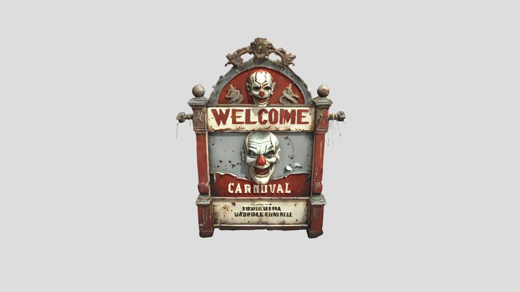 Spooky carnival welcome sign