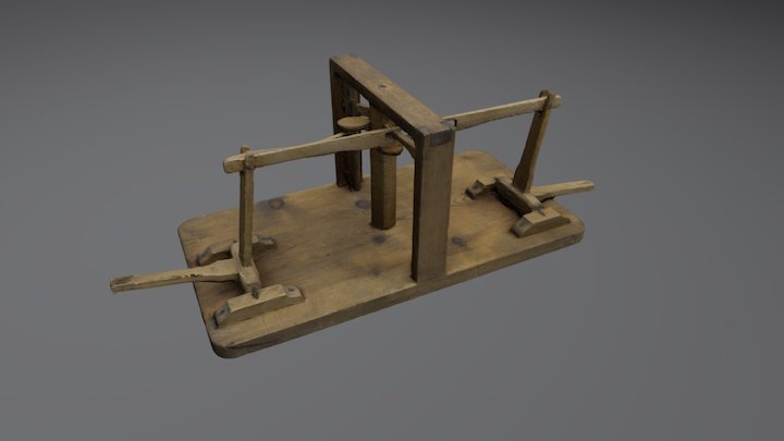 Christopher Polhem mechanical wooden modelTM1354 3D Model