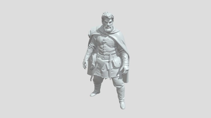 A bearded man in forest 3D Model