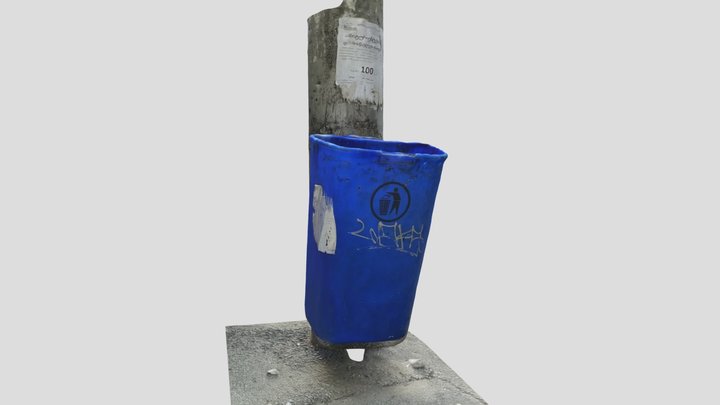 Large Plastic Garbage Bin 3D Model - 3D Models World