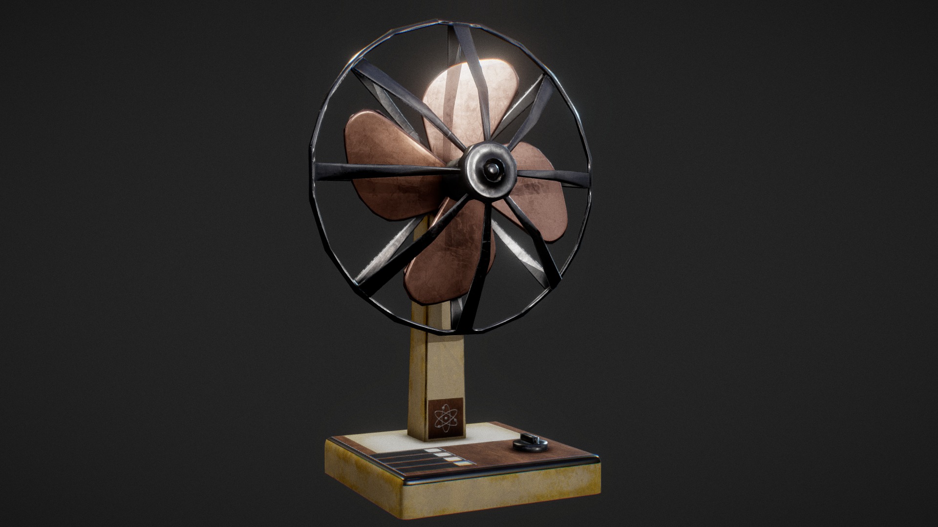 3D model 80’s Fan - This is a 3D model of the 80's Fan. The 3D model is about a fan on a stand.