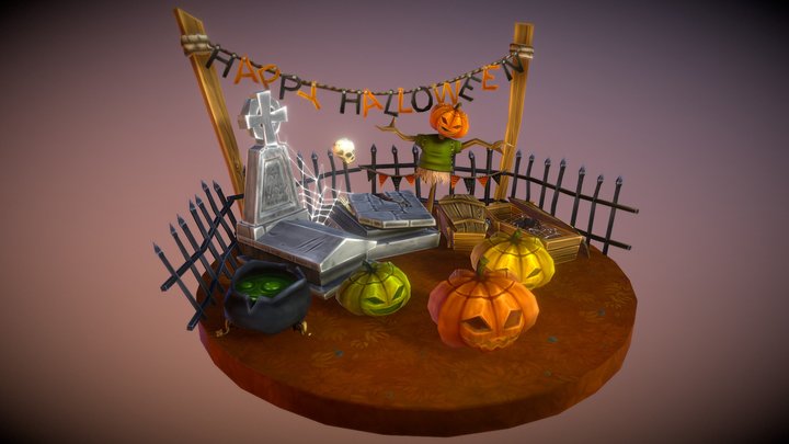 Halloween Lowpoly Props 3D Model