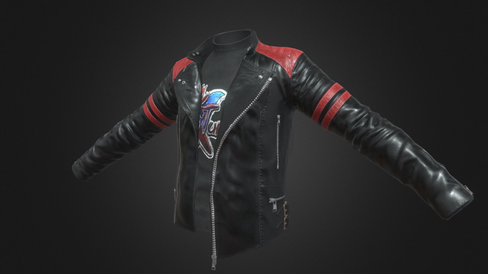 Vintage Biker Jacket - 3D model by JoyB. [fefa7c0] - Sketchfab