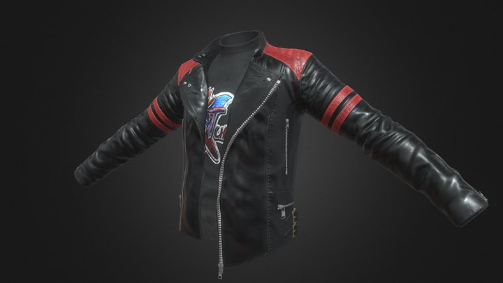 Vintage Biker Jacket 3D Model