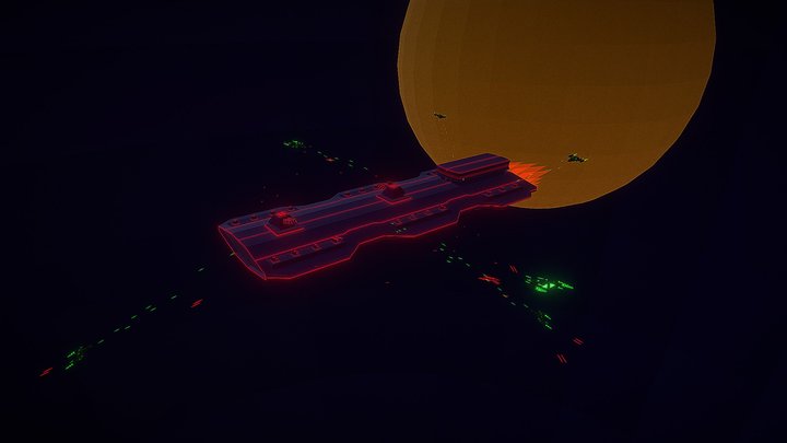 Spaceship battle 3D Model