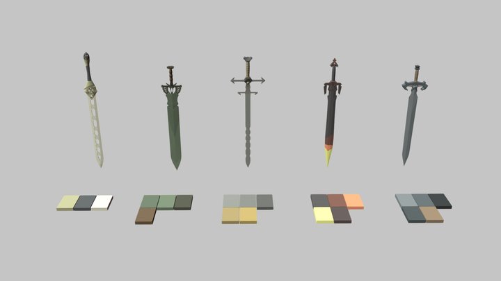 HW XYZ Coloring, Swords (Draft) 3D Model
