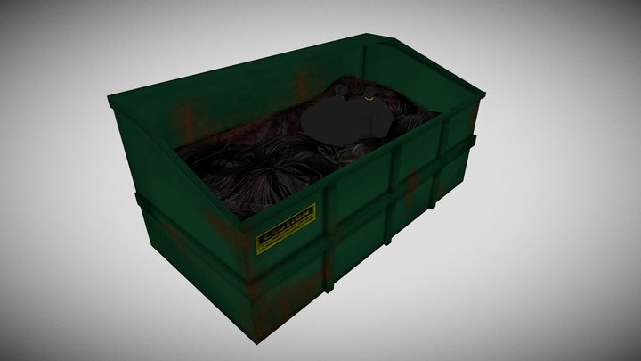 Large Trash Bin 3D Model