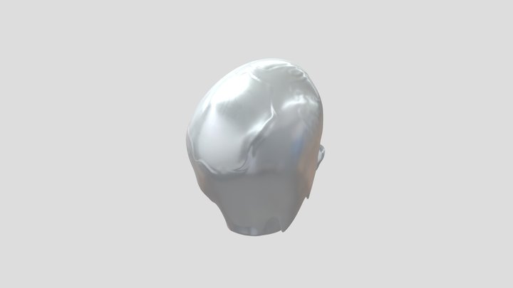 Female cyborg head 3D Model