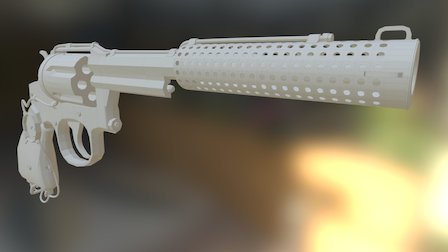 Steam Punk Revolver 3D Model