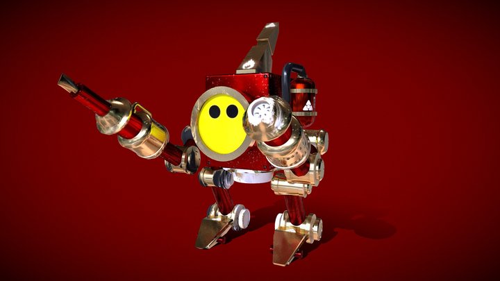 Firefighter Robot - Cyberpunk - 3D Model