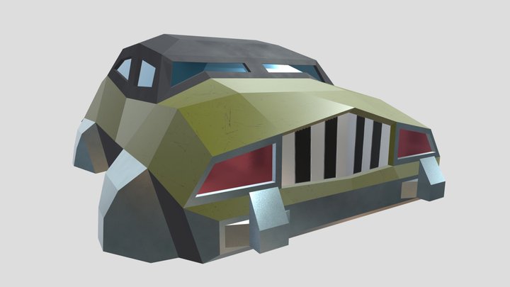 LowPoly HoverCar 3D Model
