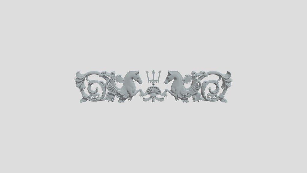 Equestrian Frieze with Trident Crest