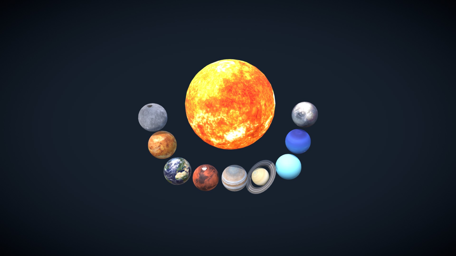 3D model Photorealistic Solar System 3D Model - This is a 3D model of the Photorealistic Solar System 3D Model. The 3D model is about a group of planets and stars.