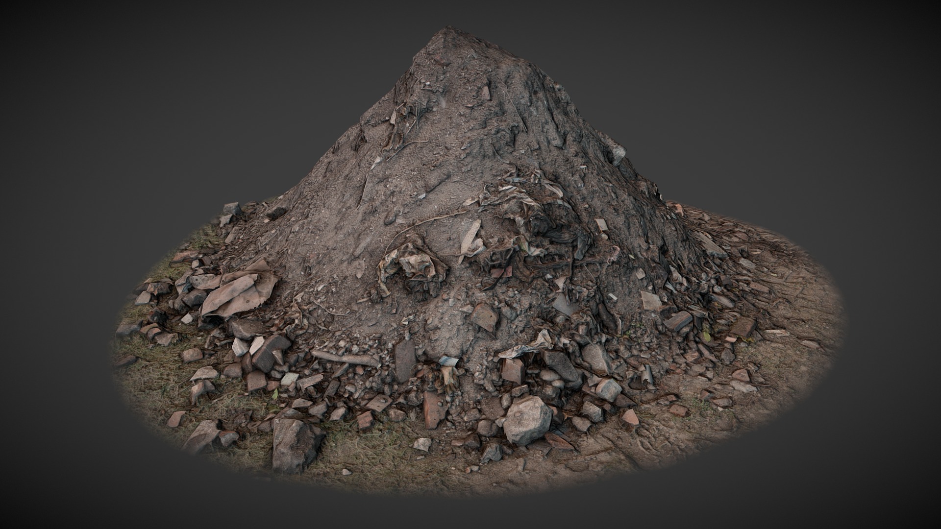 3D model Garbage Pile - This is a 3D model of the Garbage Pile. The 3D model is about a rock with a face carved into it.