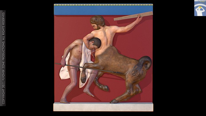 3D rendering of Metope South 01 Restored (Parthenon)