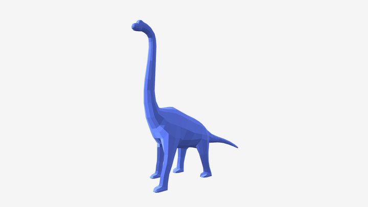 Dinosaur Brontosaurus (low poly) 3D Model
