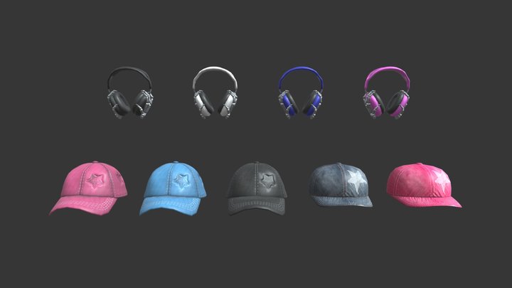 Streetwear Y2K Pack 3D Model