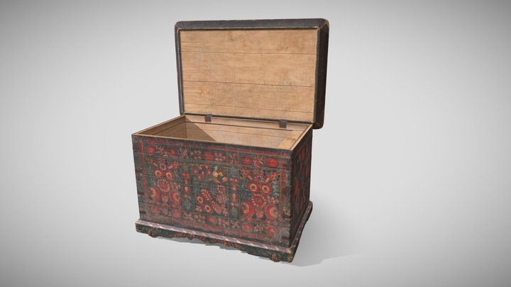 Traditional Ukrainian Old Chest 3D Model