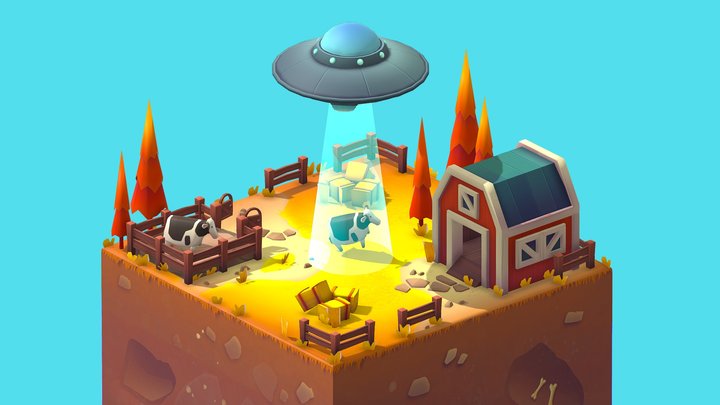 UFO on Farm – Modello 3D gratuito STL