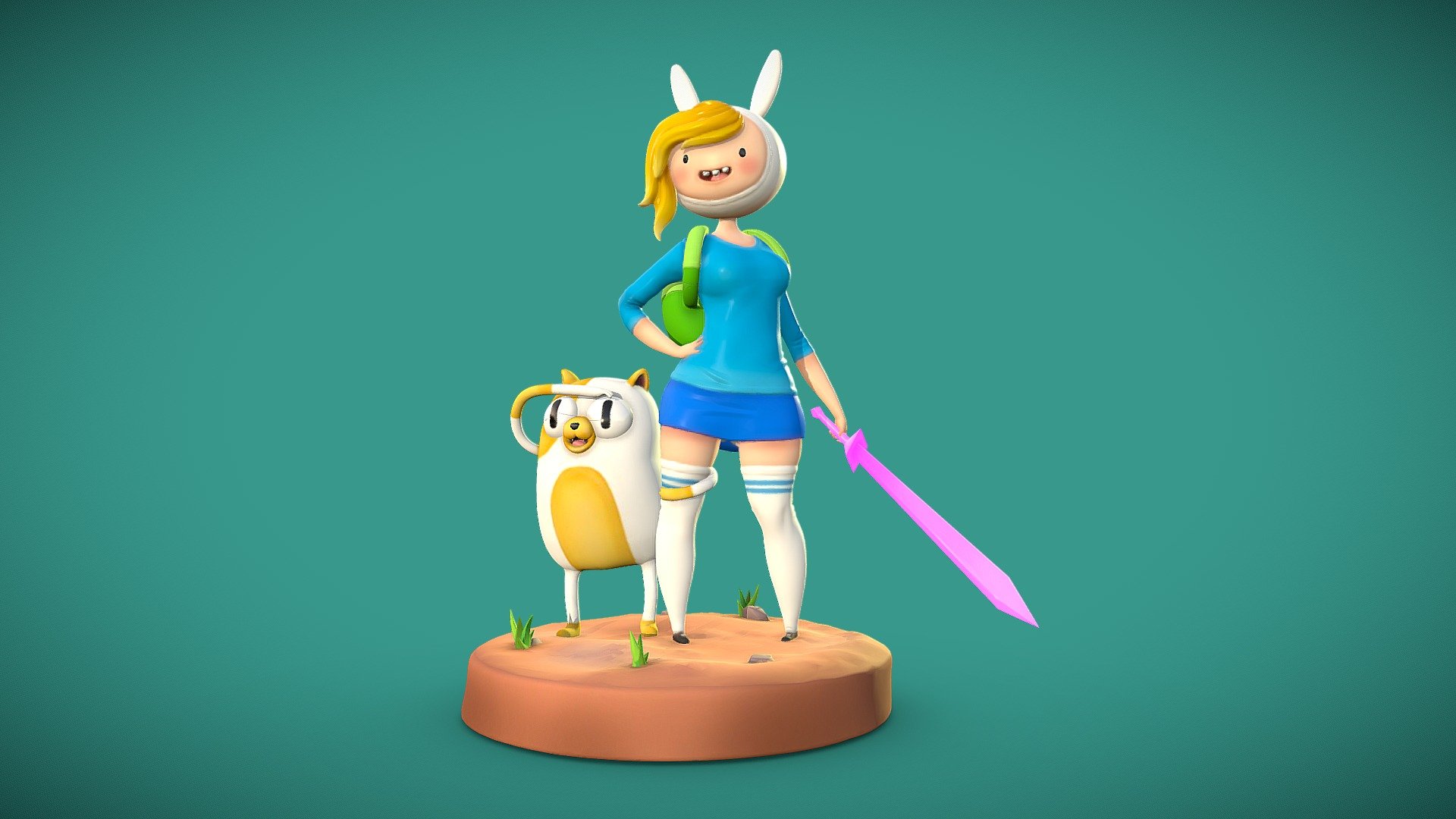 STL file Fionna & Cake Adventure Time FUNKO 🍰・Design to download