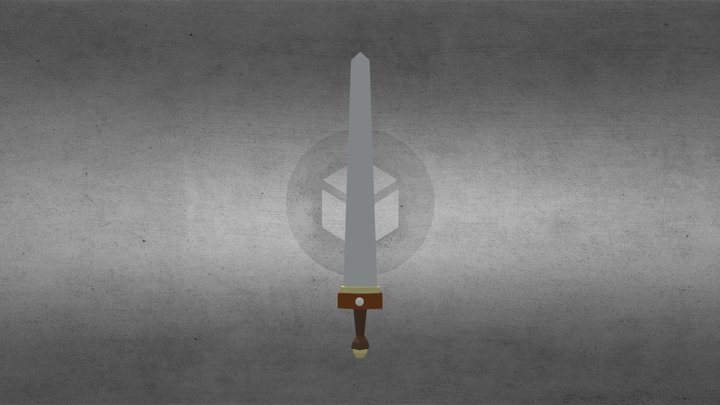 Low-Poly Cartoon Sword 3D Model