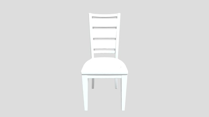 Ladder-Back Chair in Dark Wood 3D Model