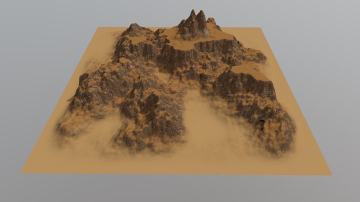 Red sand desert Canyon 3D Model