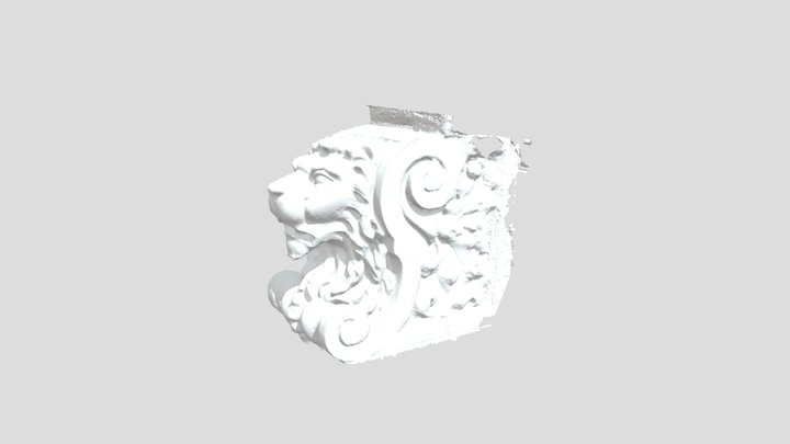 Queen Victoria's Royal Train Carriage Lion Head 3D Model