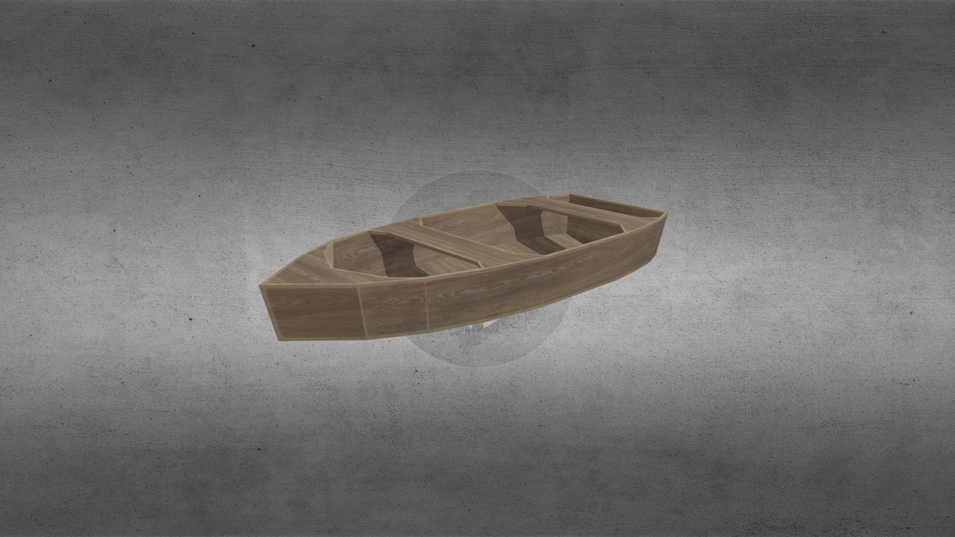 3D model a boat - This is a 3D model of the a boat. The 3D model is about a gold ring on a grey surface.