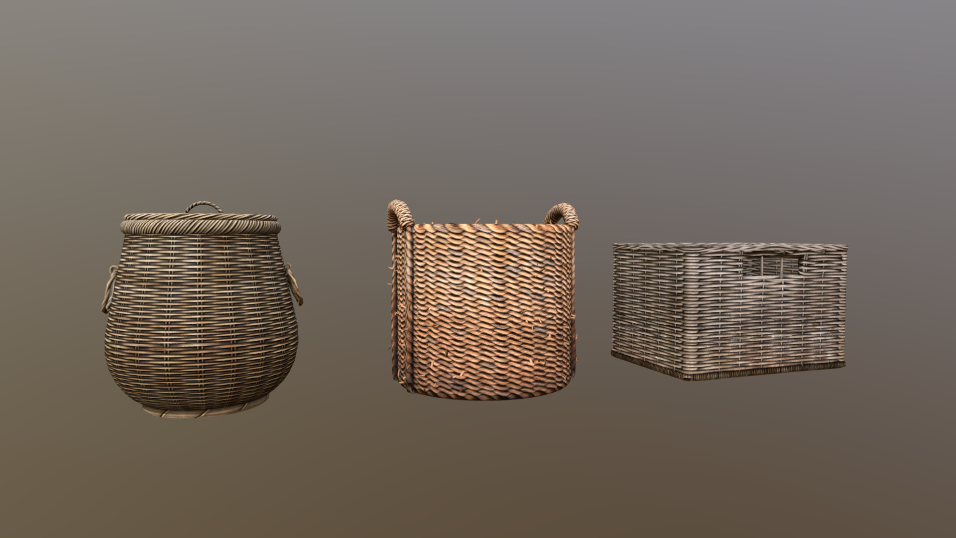 3D model Basket - This is a 3D model of the Basket. The 3D model is about a few woven baskets.