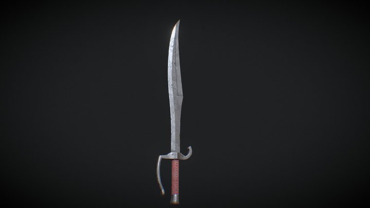 Medieval Weapon Falchion -PBR- Game Ready 3D Model