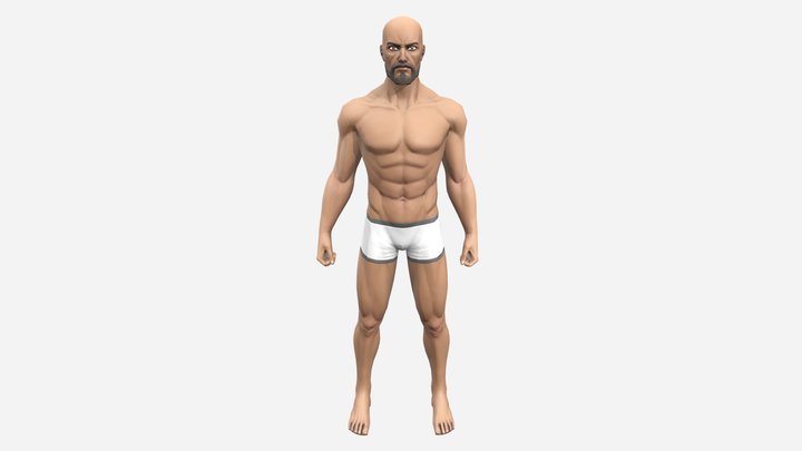 Stylized Male Base mesh Character - Game-ready 3D Model