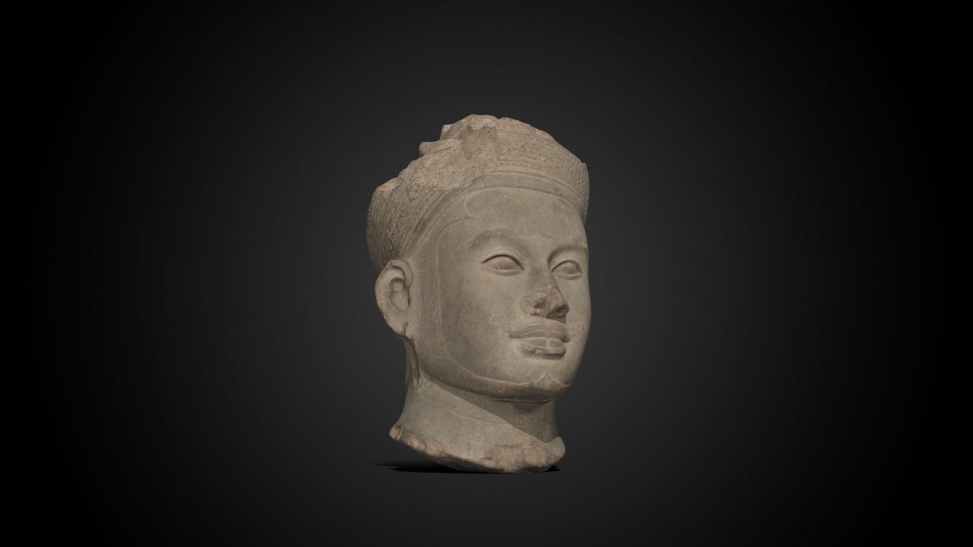 Head from an image of Vishnu, Early 9th CE