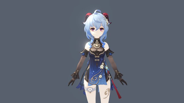 genshin impact ganyu Twilight Blossom 原神 甘雨 玄玉瑶芳 3D Model