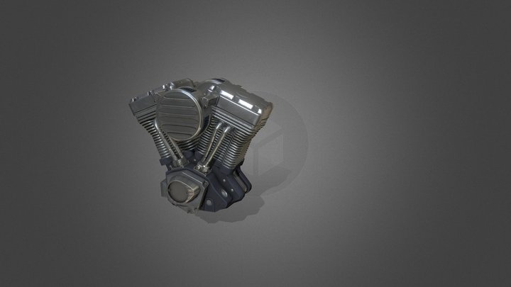 Motorbike Engine 3D Model