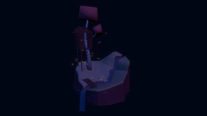 Cabane nuit 3D Model