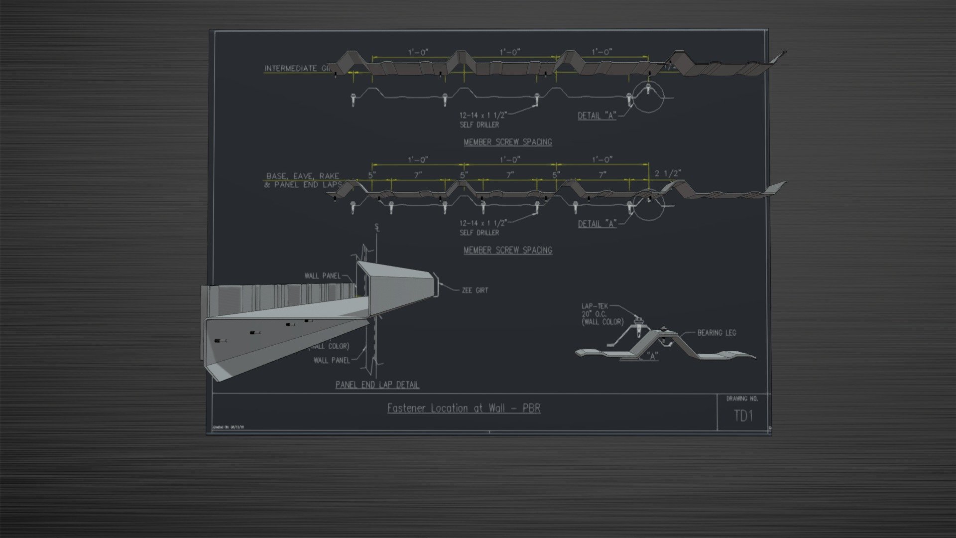 TD1 Detail Drawing 3D model by Great Western Building Systems