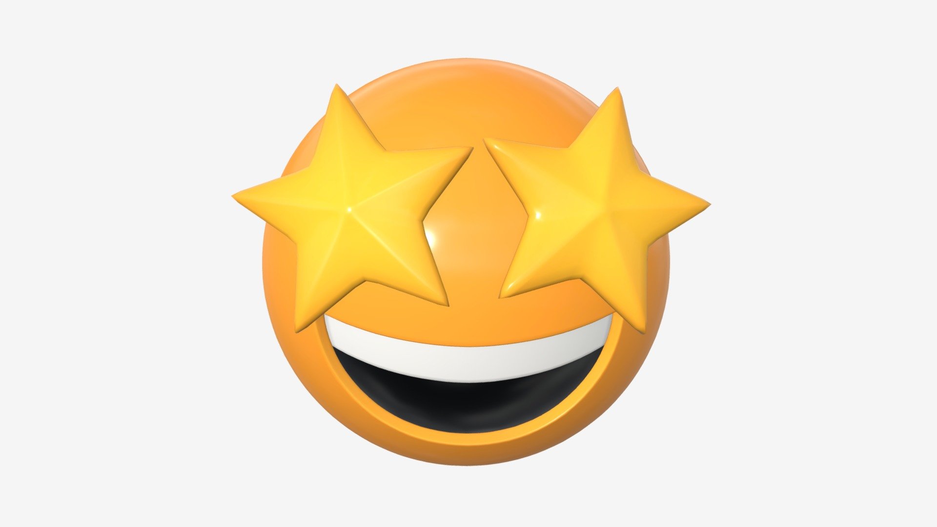 Emoji 077 Laughing with star shaped eyes - Buy Royalty Free 3D model by ...