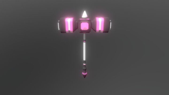 Pink Sci-fi Hammer 3D Model