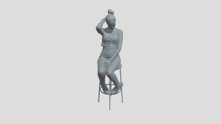 Lowpoly Female Sitting – Free 3D Model STL