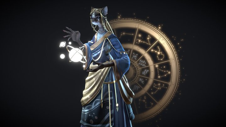 Astrologer Cat - Character Sculpt 3D Model