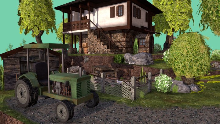 DAE Diorama retake – Small farm 3D Model