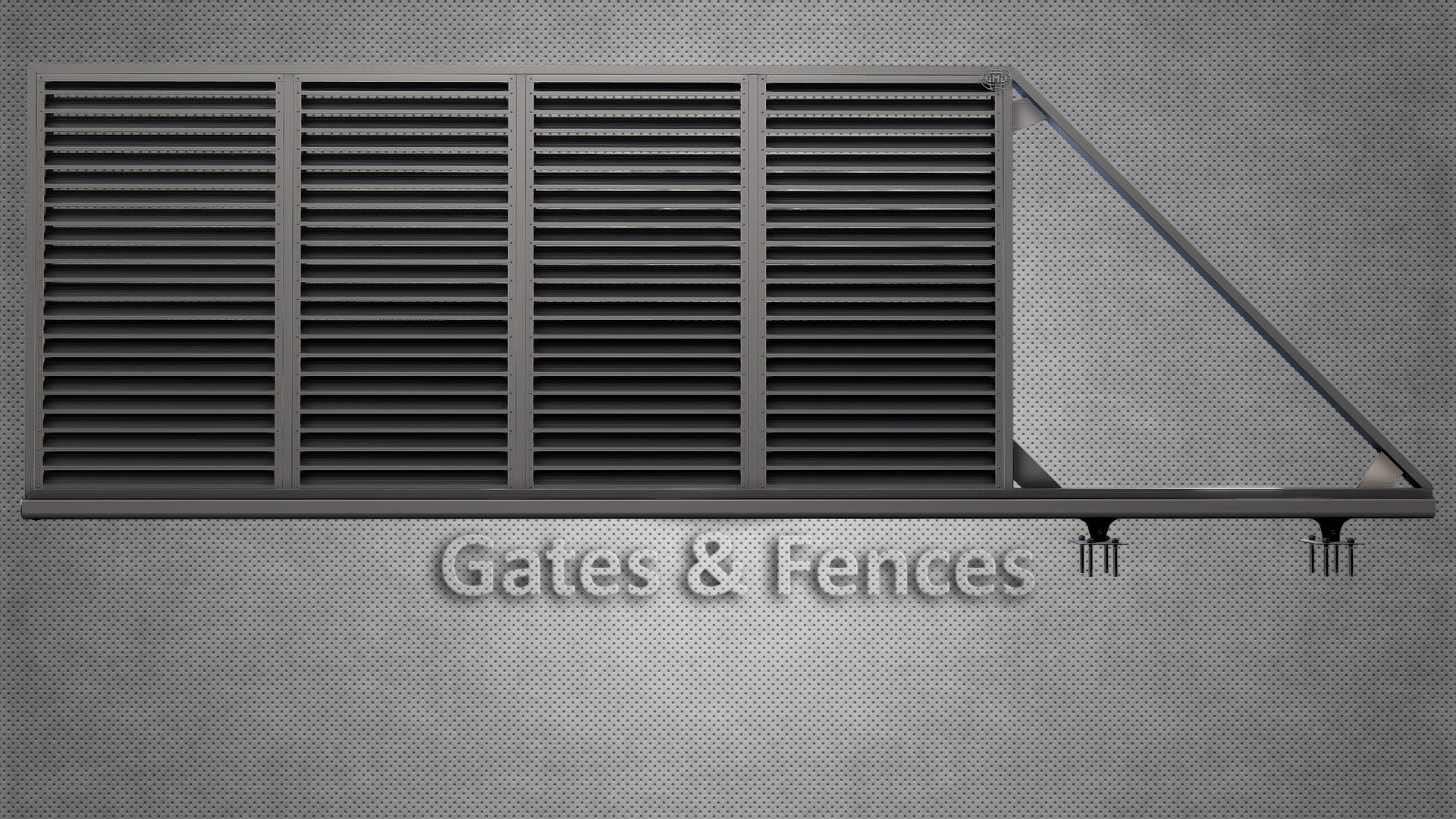Poarta Autoportanta/Louvered Cantilever Gates — Sketchfab embed 3D viewer