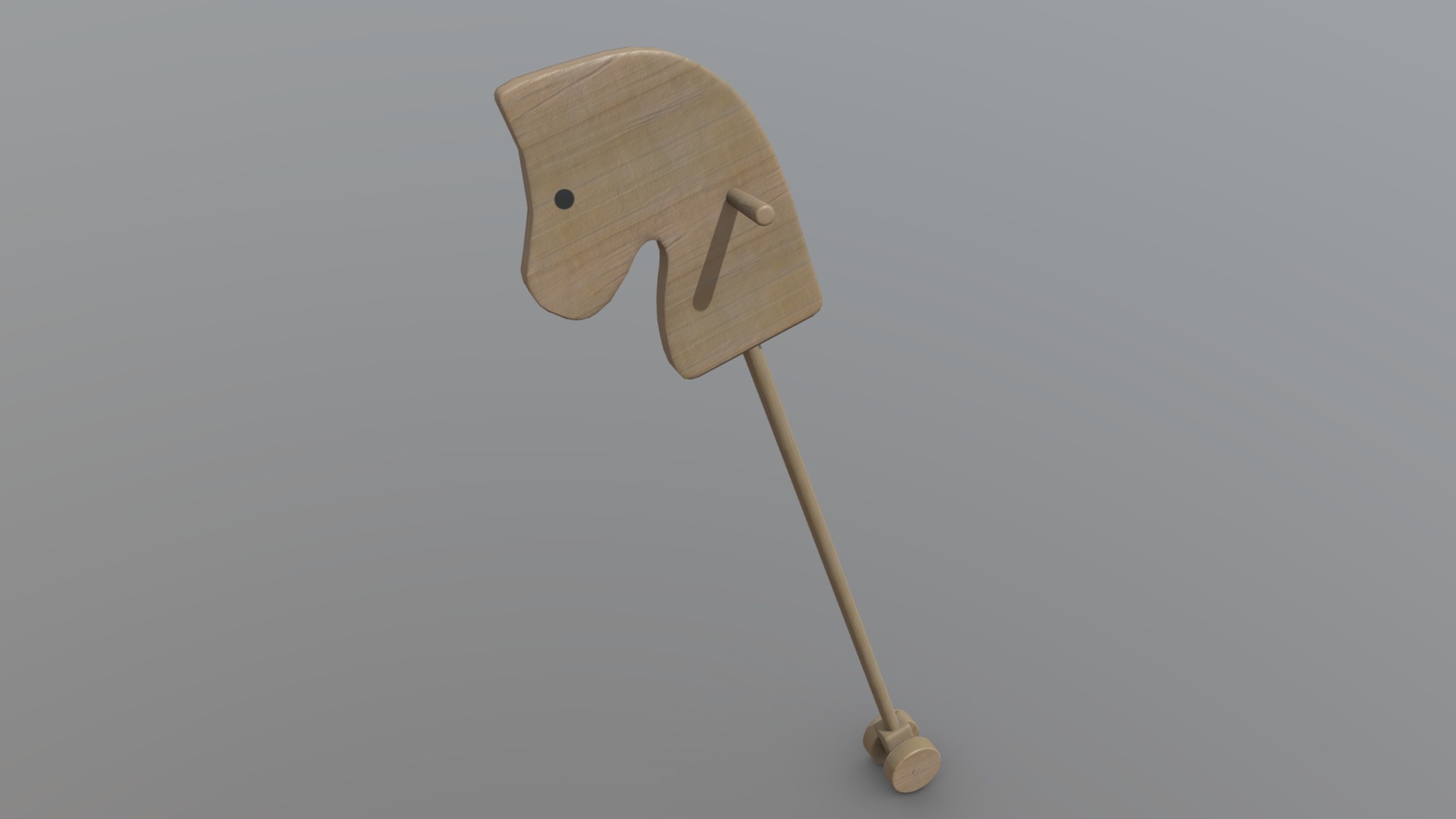 3D model Horse on Stick - This is a 3D model of the Horse on Stick. The 3D model is about a wooden lamp shade.